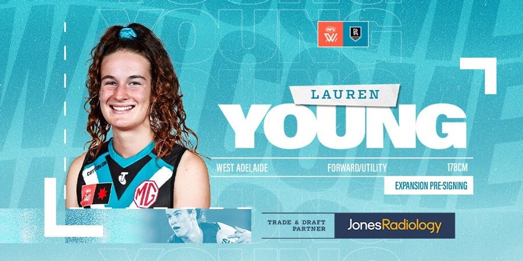 Port Adelaide welcomes Lauren Young - Vimarsana News